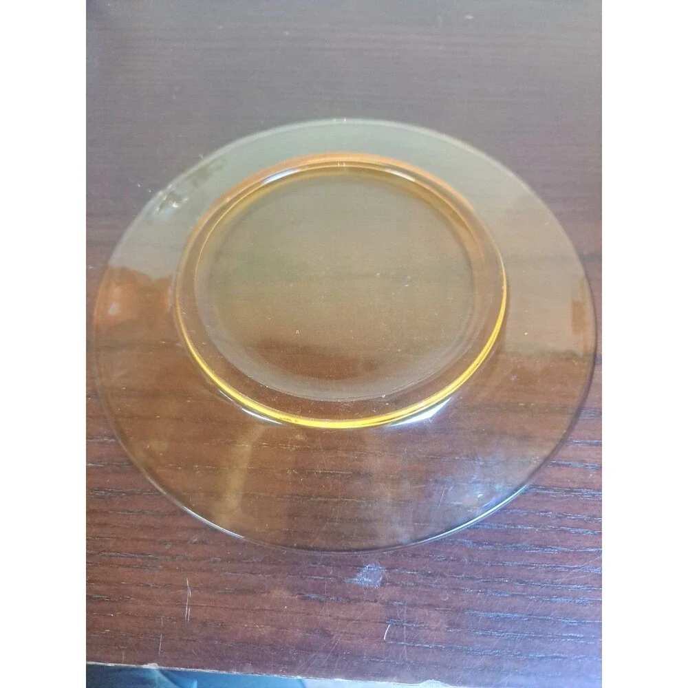 Vintage Amber Glass Plate 8in